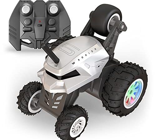 Mirana USB Rechargeable Remote Control Stunt Toy Car| Stunt 360° Rotating Rolling RC Car Gift for Boys and Girls Kids (Milky White)