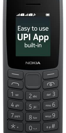 Nokia All-New 105 Keypad Phone with Built-in UPI Payments, Long-Lasting Battery, Wireless FM Radio | Charcoal