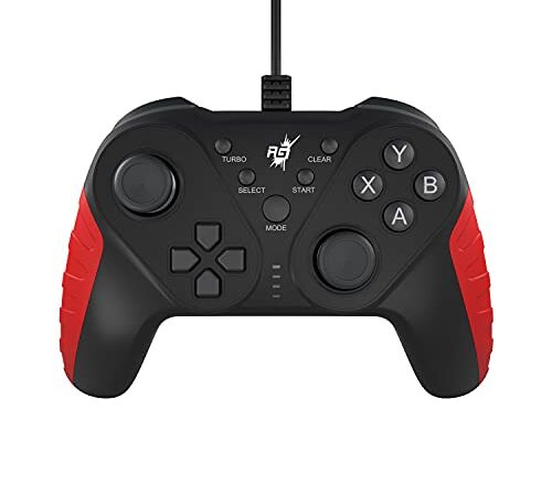 Redgear MS-150 Wired Gamepad with 2 Digital triggers, 2 Analog Sticks, Ergonomic Design, 1.8 m Durable Cable, X Input and Direct Input(Blood Red)