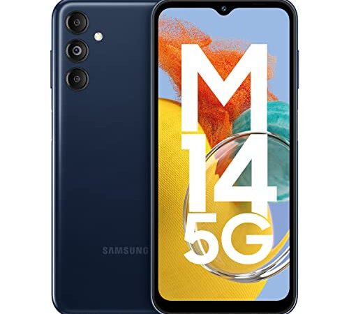 Samsung Galaxy M14 5G (Berry Blue, 6GB, 128GB Storage) | 50MP Triple Cam | 6000 mAh Battery | 5nm Octa-Core Processor | 12GB RAM with RAM Plus | Android 13 | Without Charger