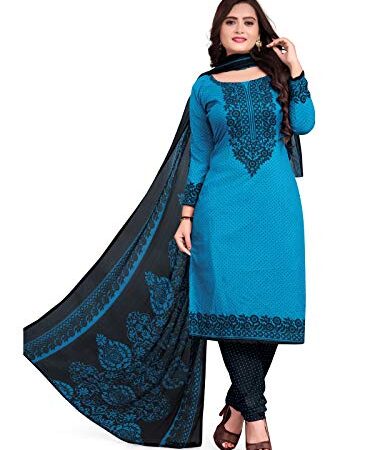Satrani Women's Synthetic Dress Material (996DT329_Blue_Free Size)