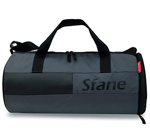 Sfane Polyester 23cms Duffle/Shoulder/Gym Bag for Men & Women with Separate Shoe Compartment (Grey)